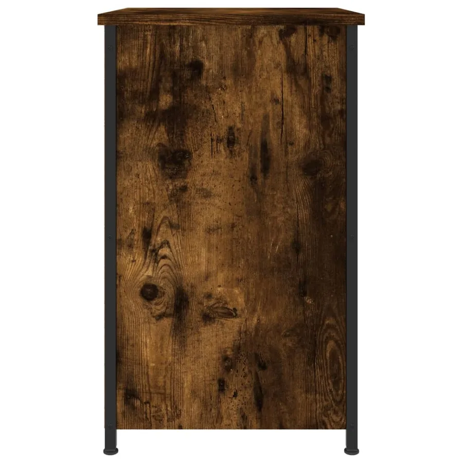 Table de chevet chêne fumé 40x36x60 cm bois d'ingénierie - 7