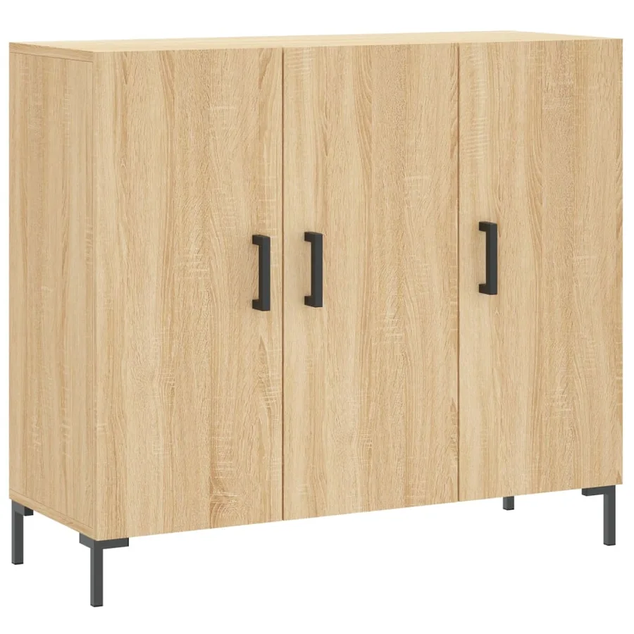 Buffet chêne sonoma 90x34x80 cm bois d'ingénierie - 2