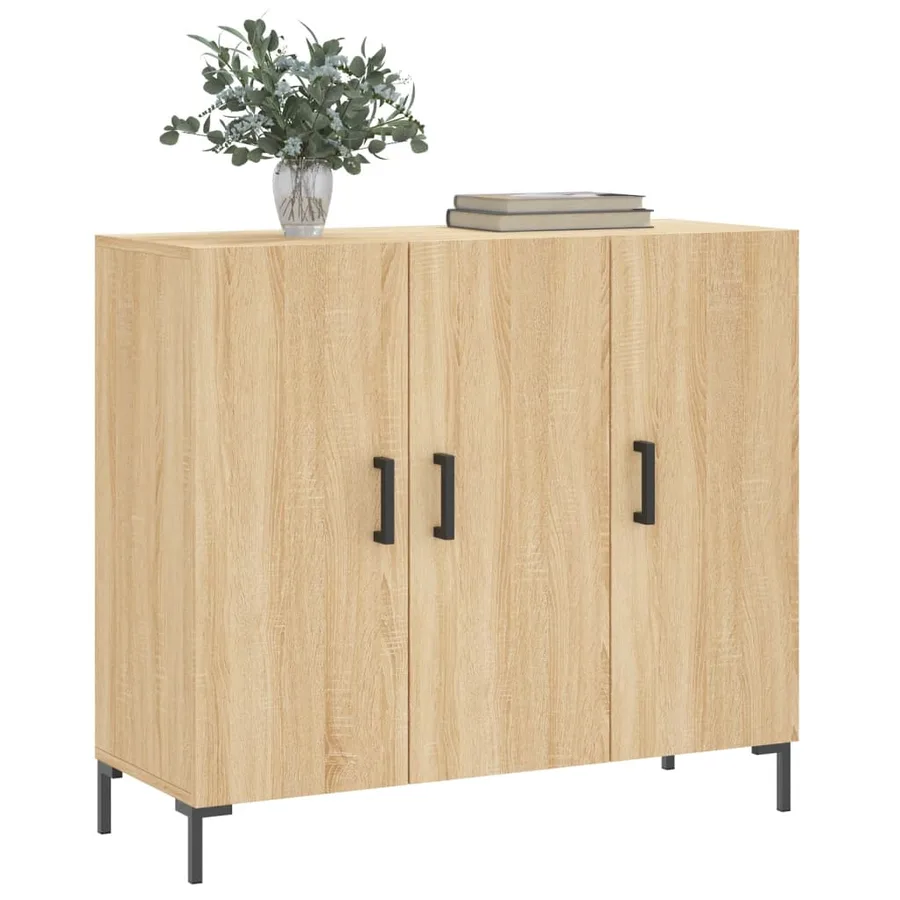 Buffet chêne sonoma 90x34x80 cm bois d'ingénierie - 3