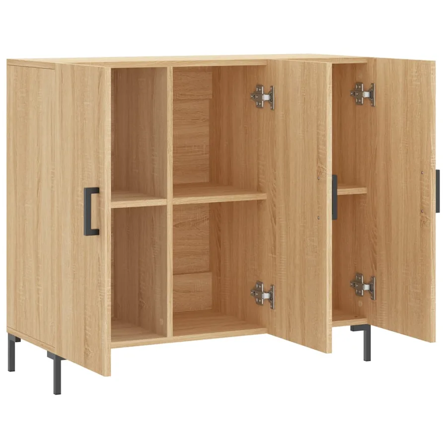 Buffet chêne sonoma 90x34x80 cm bois d'ingénierie - 5