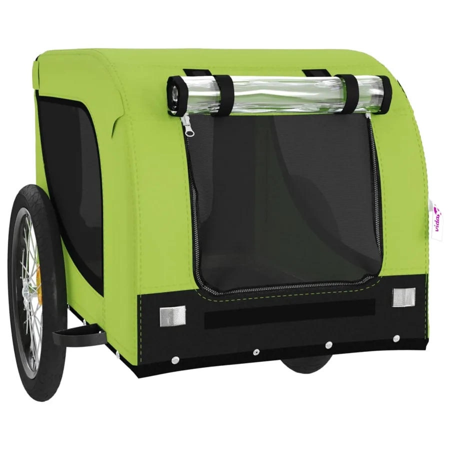 Remorque de vélo pour animaux de compagnie vert et noir - 4