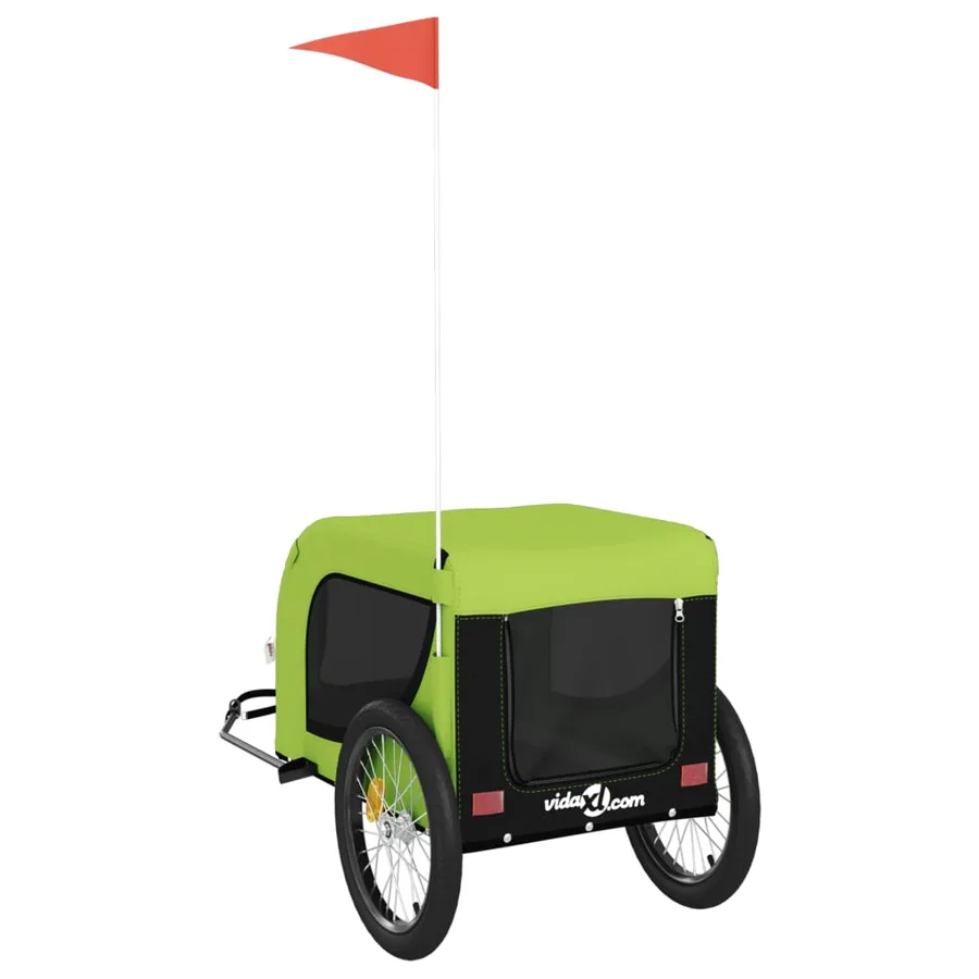 Remorque de vélo pour animaux de compagnie vert et noir - 7