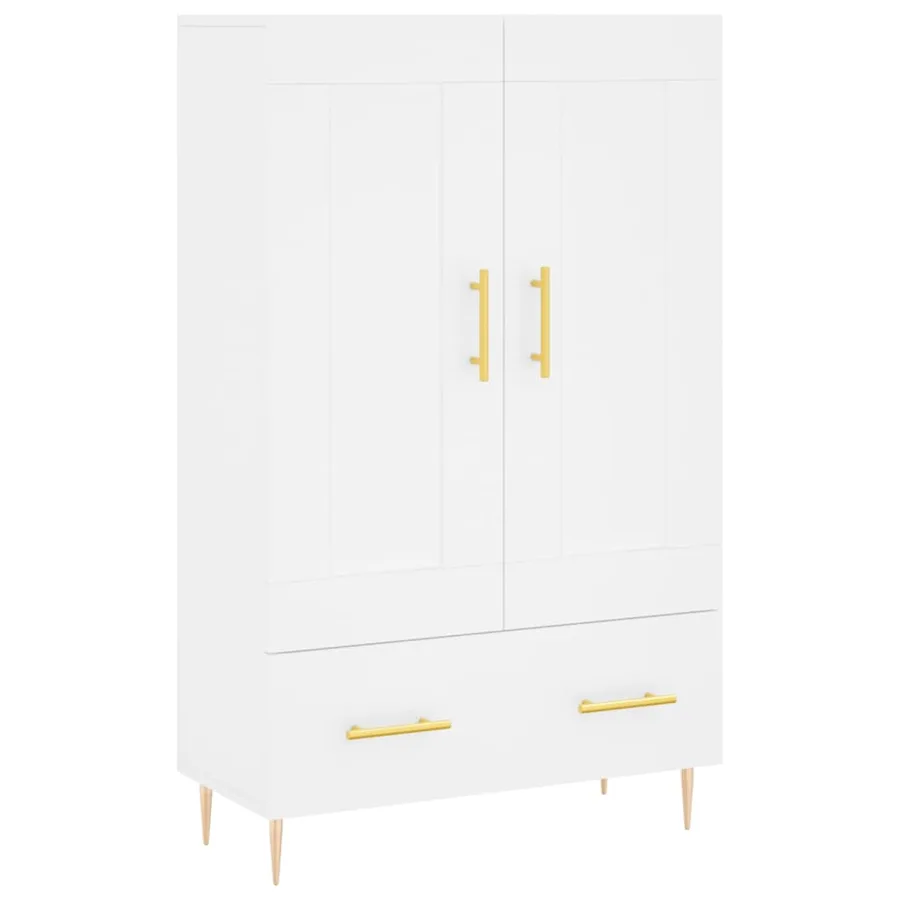 Buffet haut blanc 69,5x31x115 cm bois d'ingénierie - 2