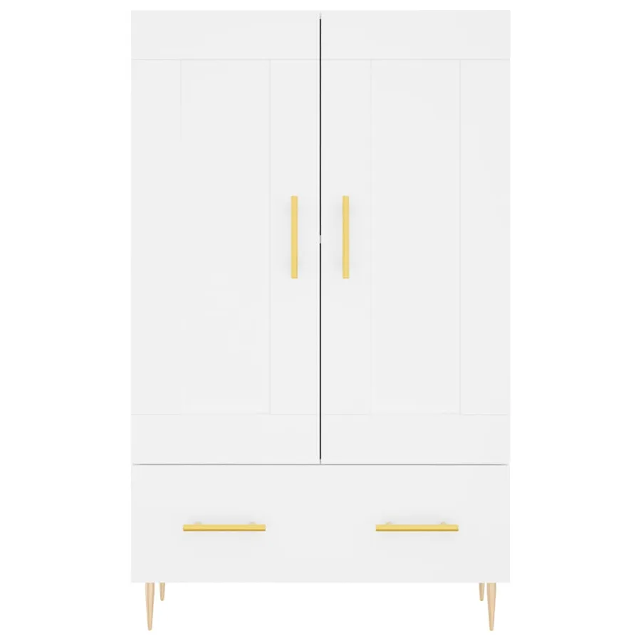Buffet haut blanc 69,5x31x115 cm bois d'ingénierie - 5