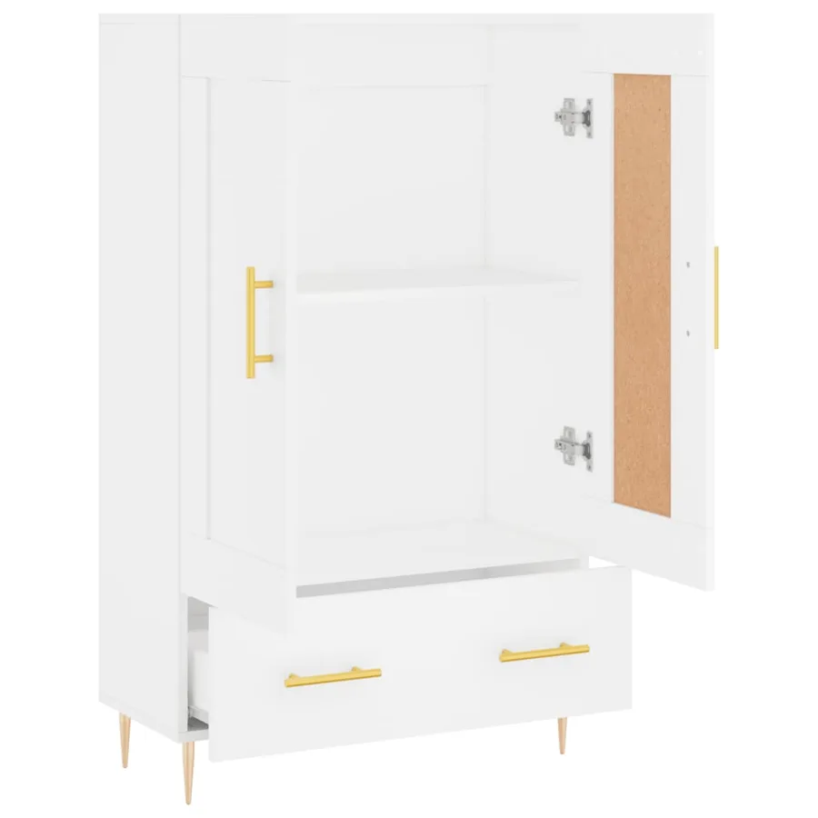 Buffet haut blanc 69,5x31x115 cm bois d'ingénierie - 6