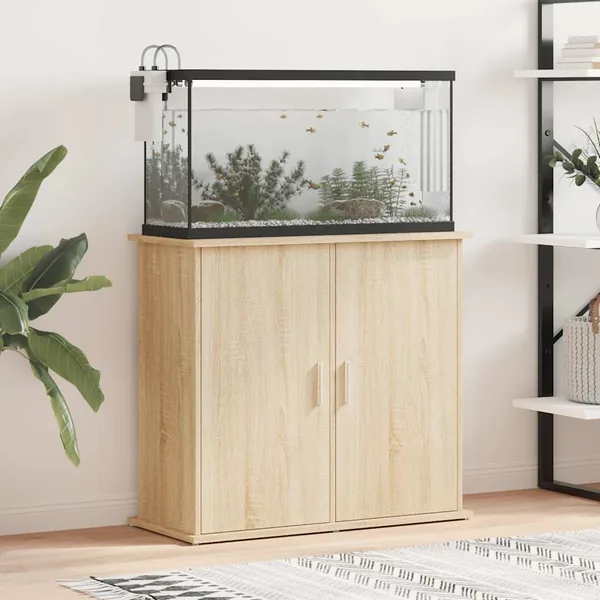 Support d'aquarium Chêne Sonoma 81x36x73 cm Bois d'ingénierie