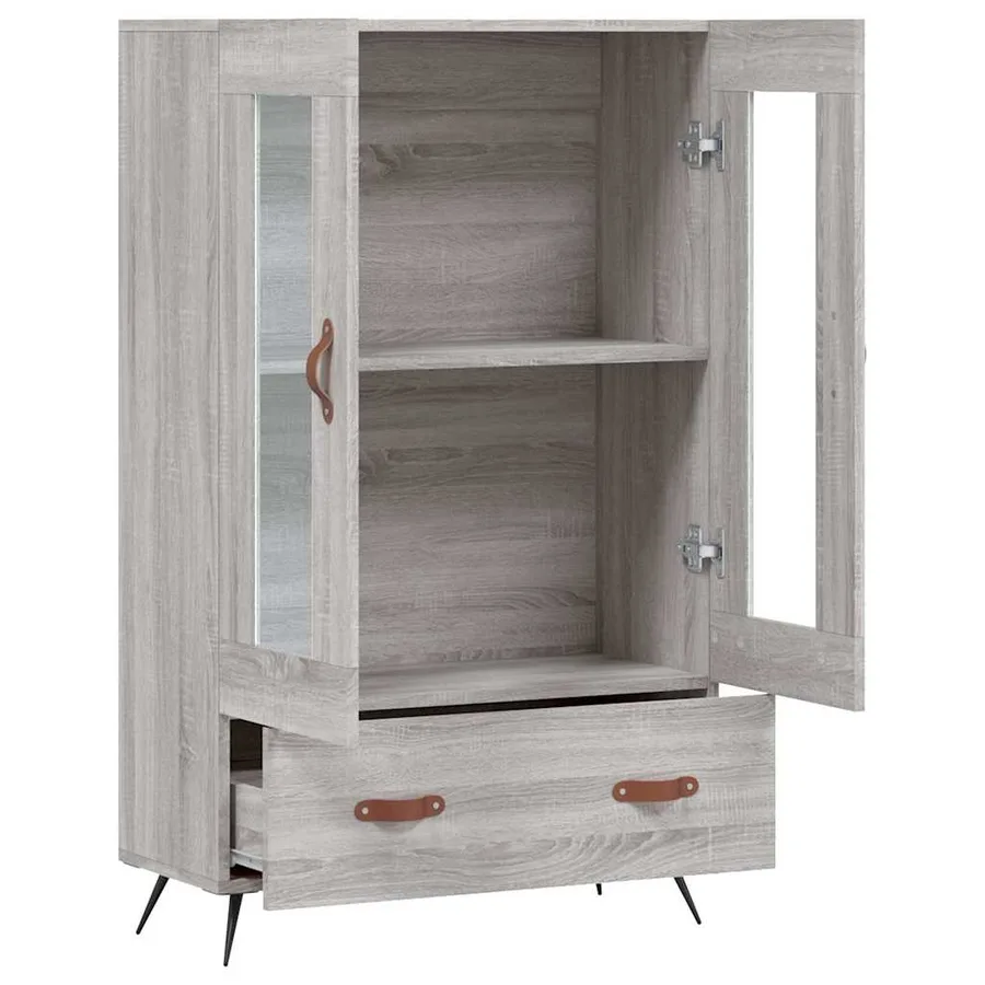 Buffet haut sonoma gris 69,5x31x115 cm bois d'ingénierie - 5