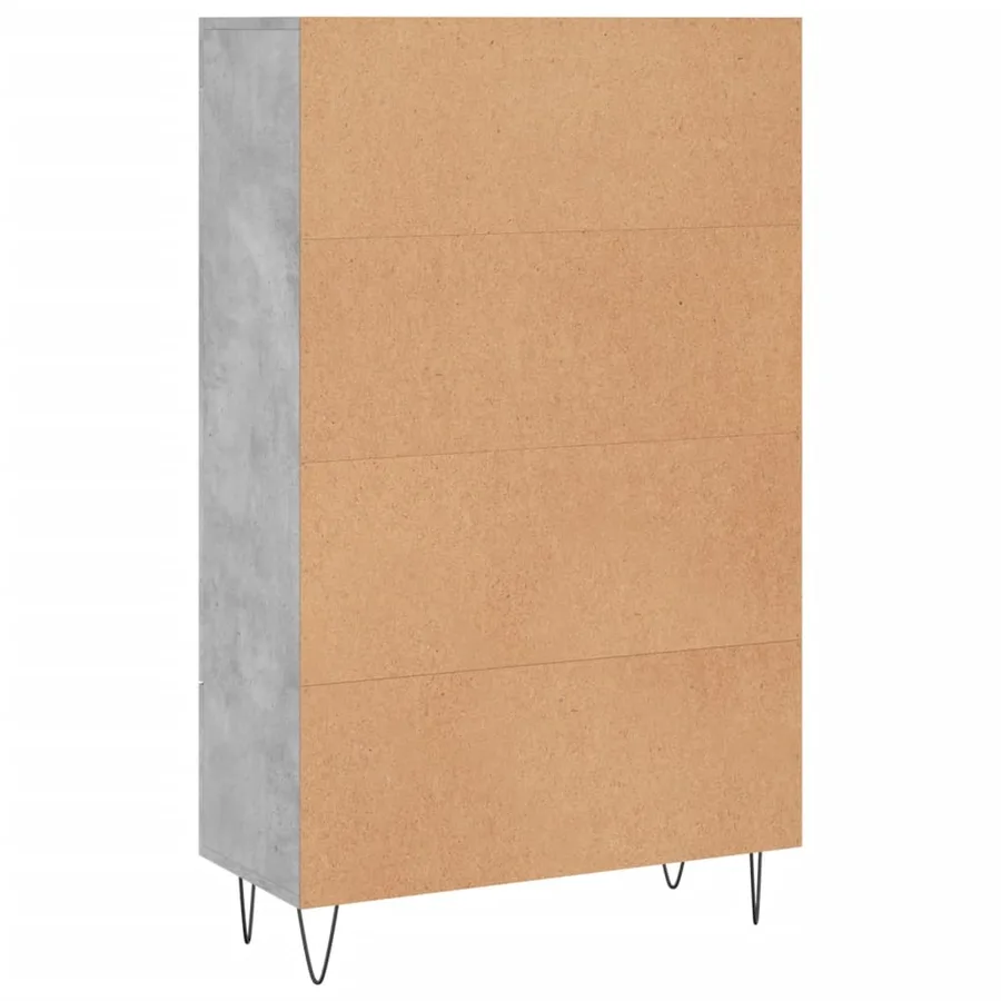 Buffet haut gris béton 69,5x31x115 cm bois d'ingénierie - 8