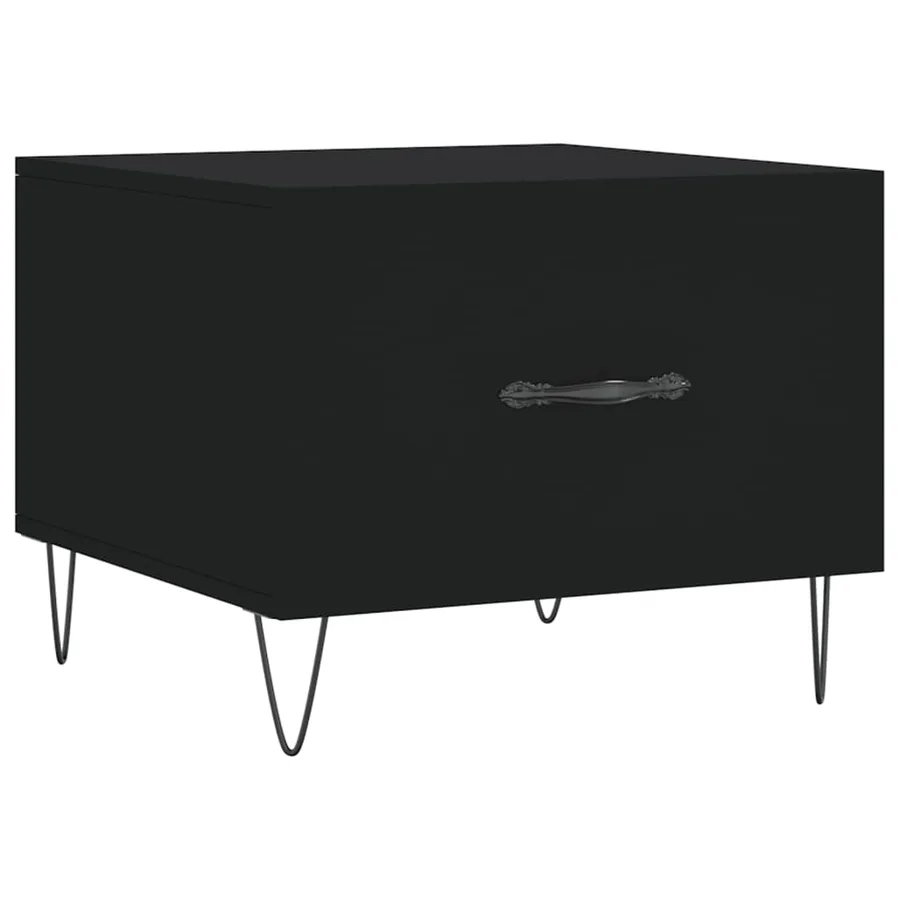Table basse Noir 50x50x40 cm Bois d'ingénierie - 2