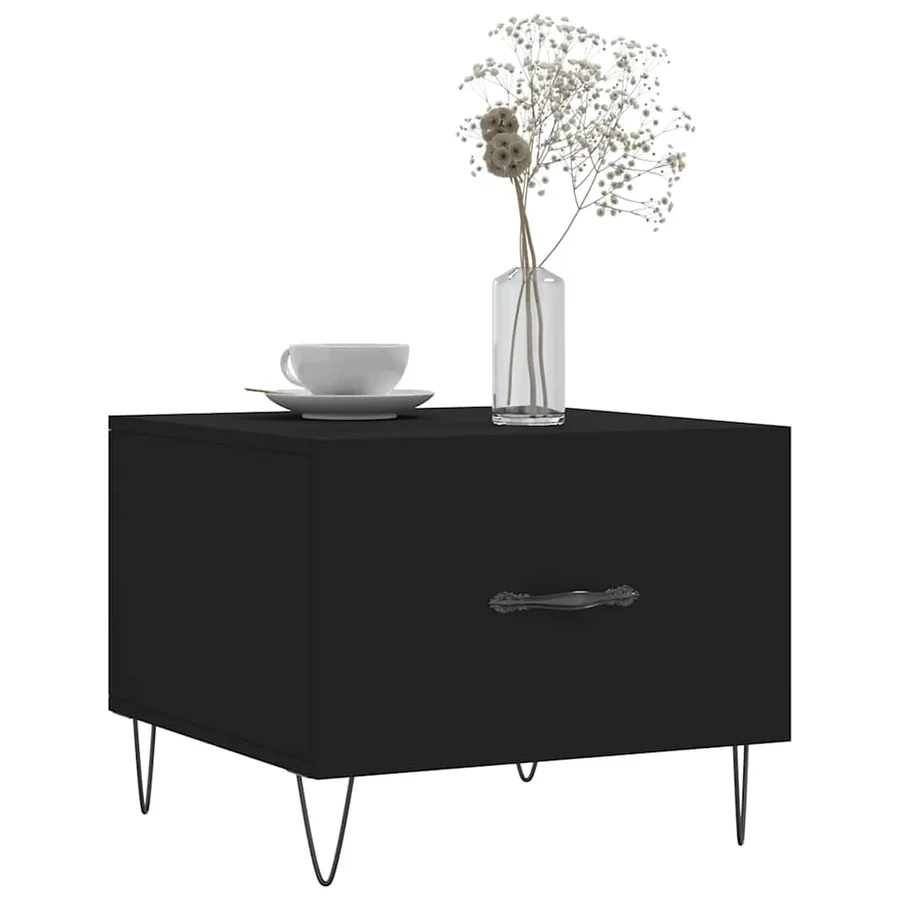 Table basse Noir 50x50x40 cm Bois d'ingénierie - 3