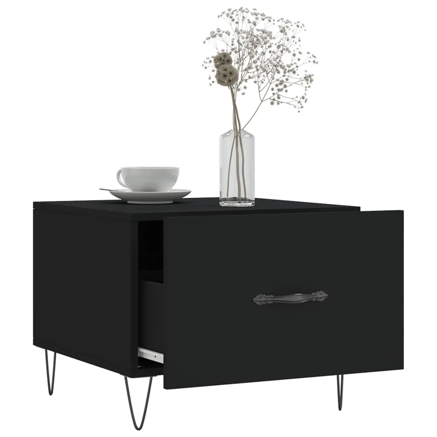 Table basse Noir 50x50x40 cm Bois d'ingénierie - 4