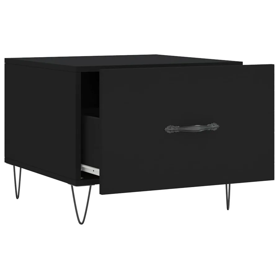 Table basse Noir 50x50x40 cm Bois d'ingénierie - 6