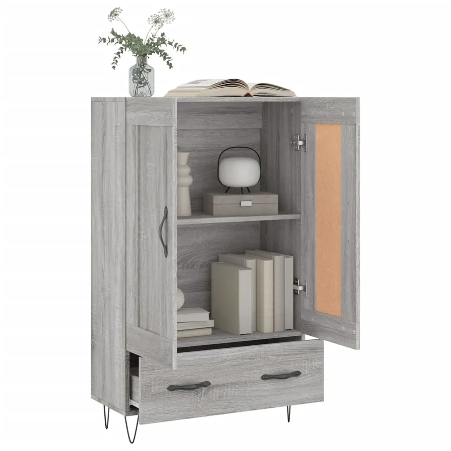 Buffet haut sonoma gris 69,5x31x115 cm bois d'ingénierie - 4