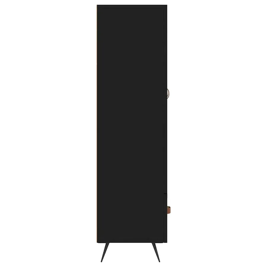 Buffet haut noir 69,5x31x115 cm bois d'ingénierie - 7