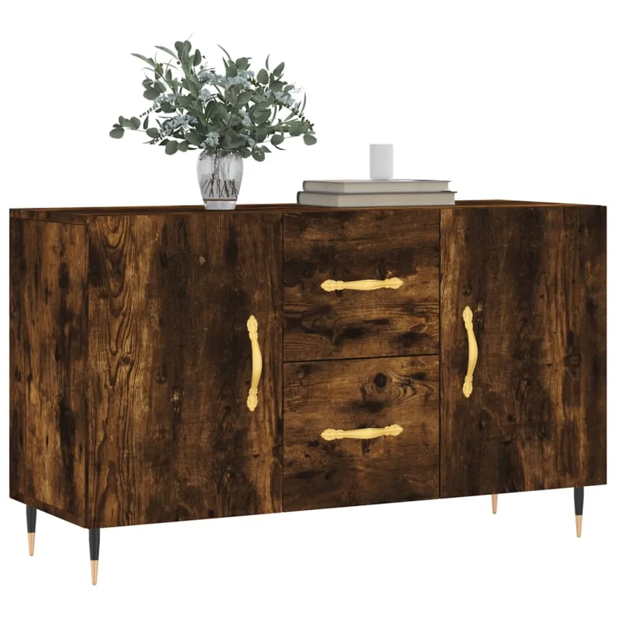Buffet chêne fumé 100x36x60 cm bois d'ingénierie - 3