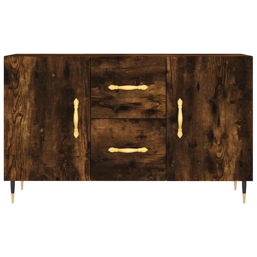 Buffet chêne fumé 100x36x60 cm bois d'ingénierie - 6