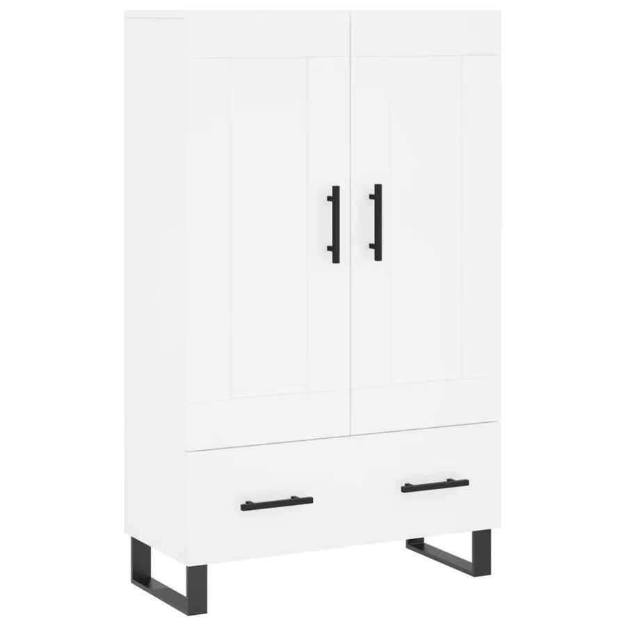 Buffet haut blanc 69,5x31x115 cm bois d'ingénierie - 2