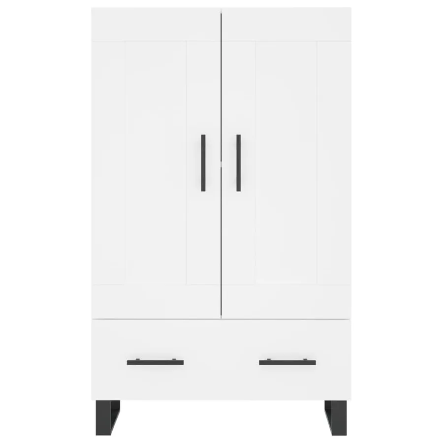 Buffet haut blanc 69,5x31x115 cm bois d'ingénierie - 5