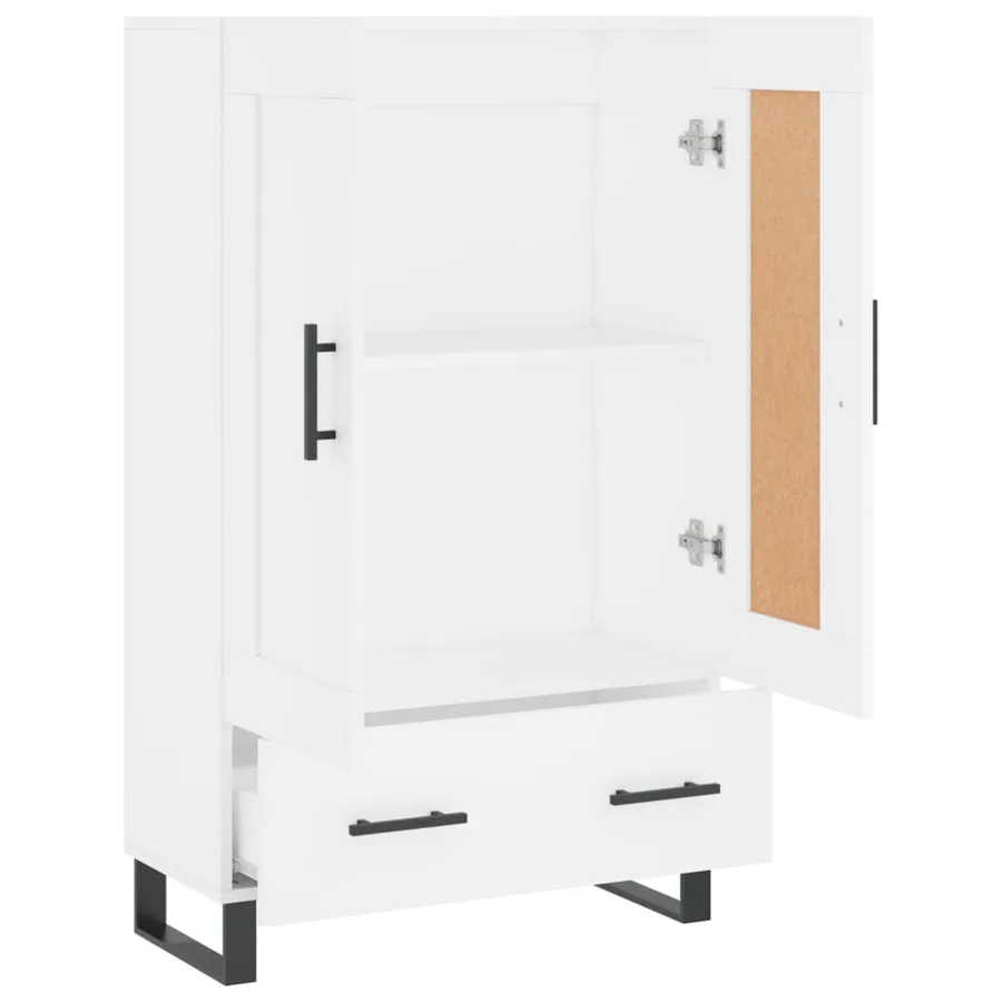 Buffet haut blanc 69,5x31x115 cm bois d'ingénierie - 6