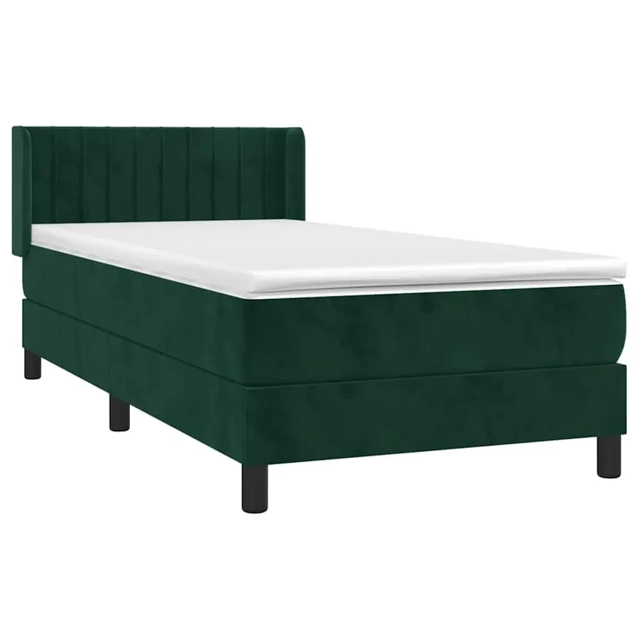Sommier à lattes de lit avec matelas Vert foncé 90x190 cm - 3