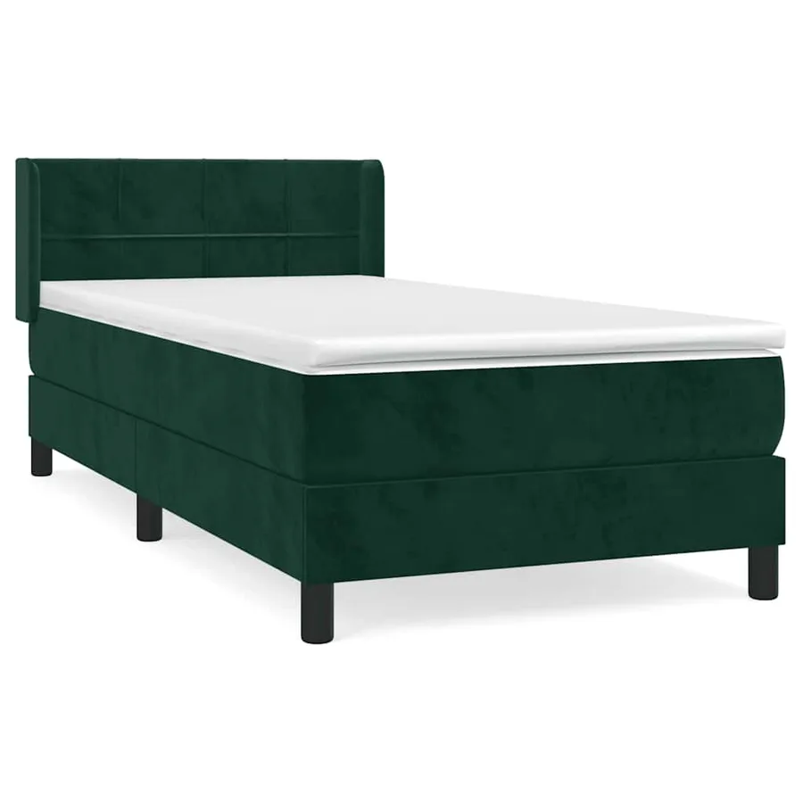 Sommier à lattes de lit avec matelas Vert foncé 90x190 cm - 2