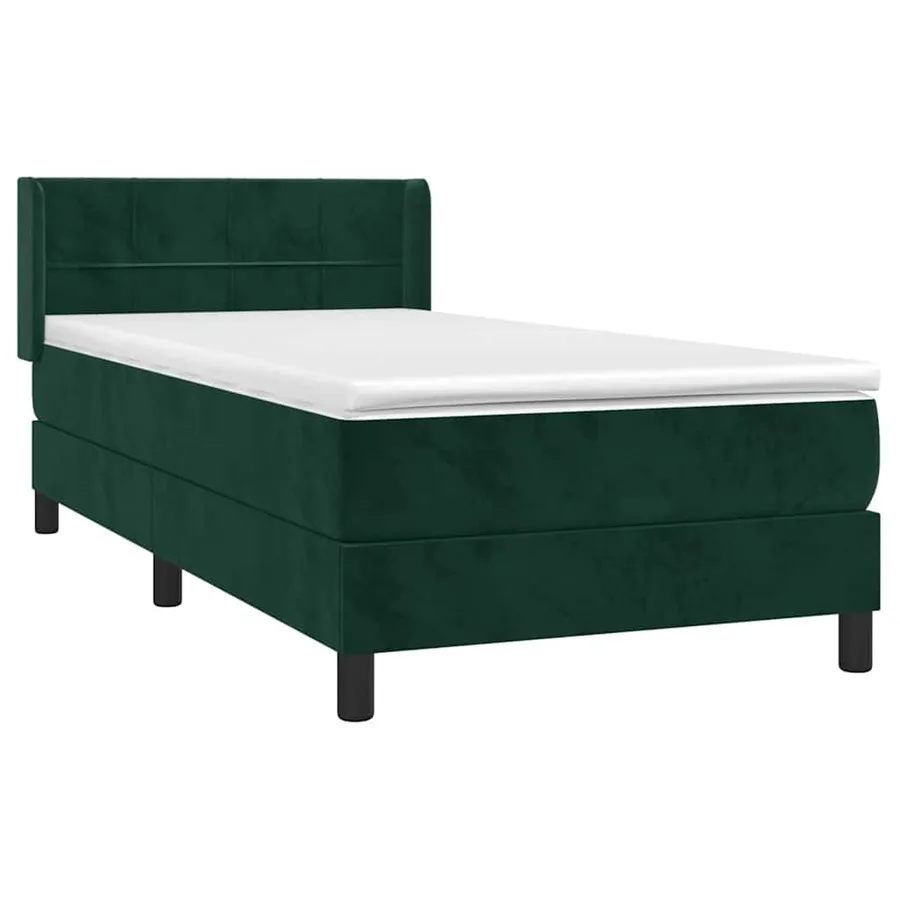 Sommier à lattes de lit avec matelas Vert foncé 90x190 cm - 3