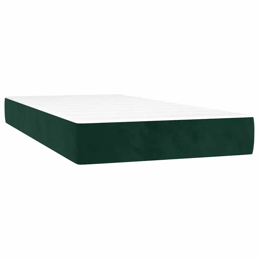 Sommier à lattes de lit avec matelas Vert foncé 90x190 cm - 5