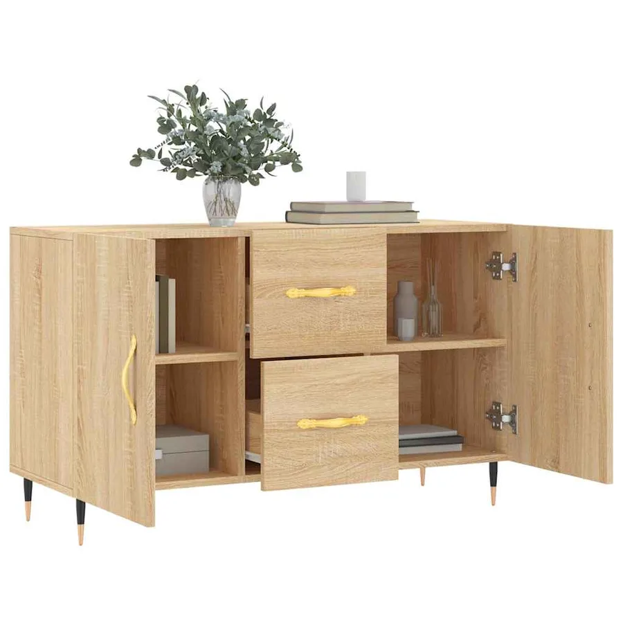 Buffet chêne sonoma 100x36x60 cm bois d'ingénierie - 4