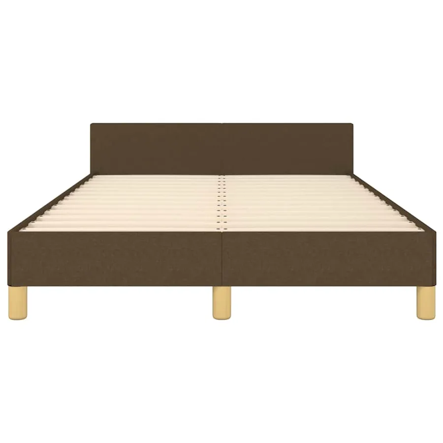 Cadre de lit sans matelas marron foncé 120x200 cm tissu - 5