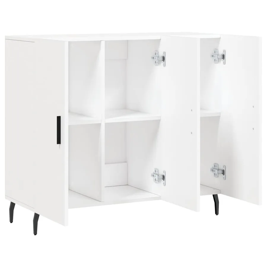 Buffet blanc 90x34x80 cm bois d'ingénierie - 5