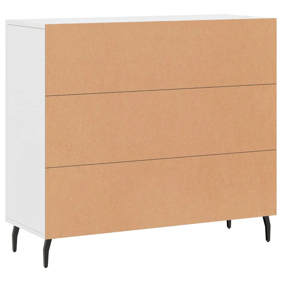 Buffet blanc 90x34x80 cm bois d'ingénierie - 8