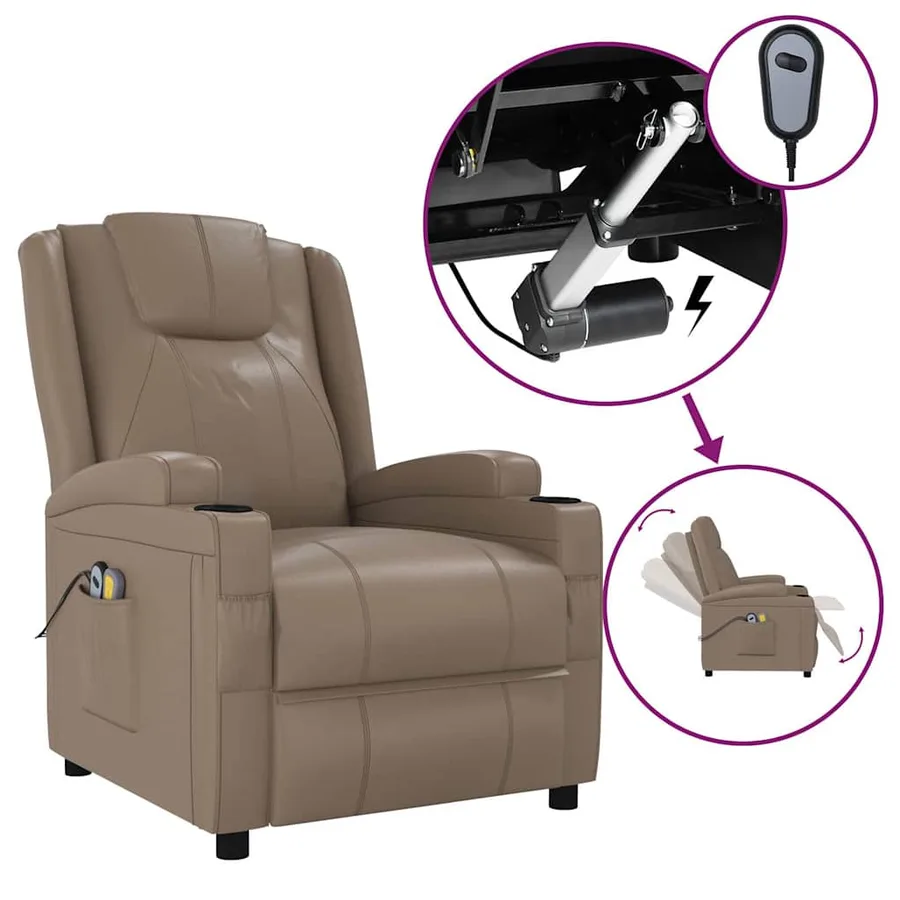 Fauteuil de massage électrique Cappuccino Similicuir - 2