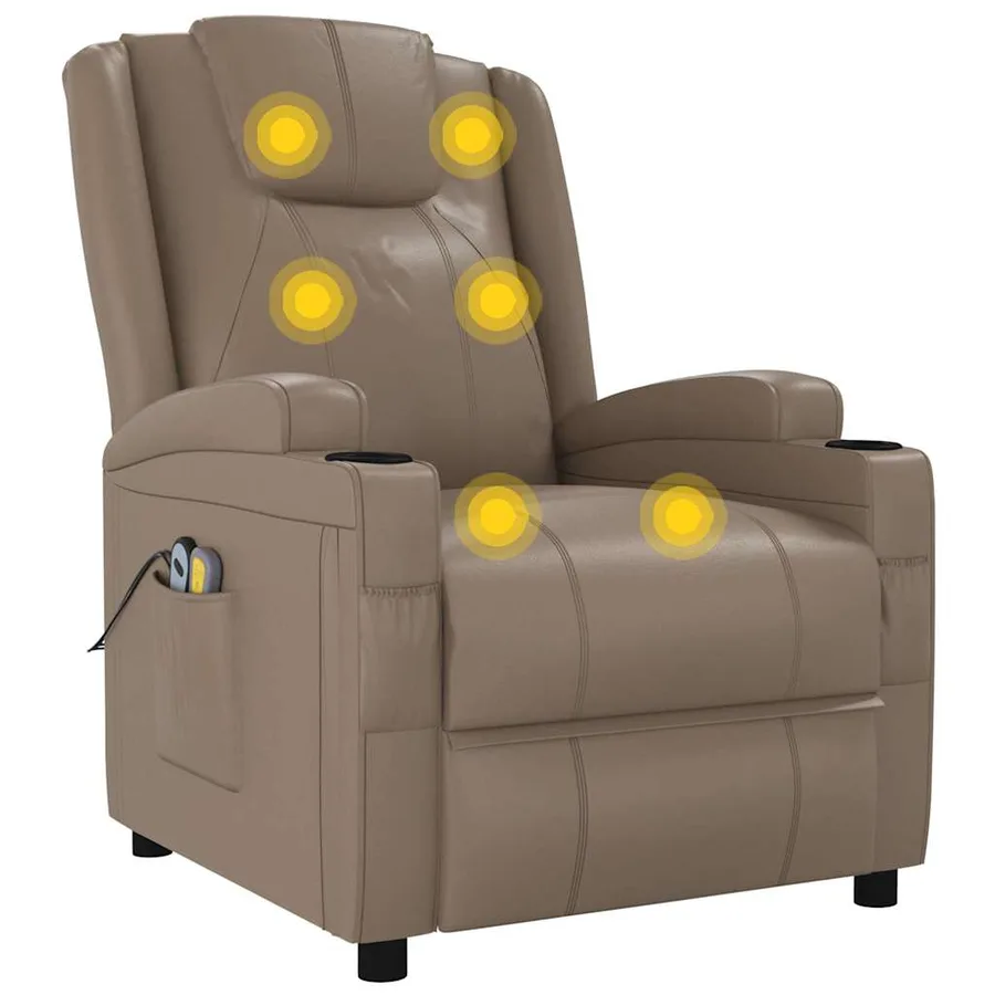 Fauteuil de massage électrique Cappuccino Similicuir - 8