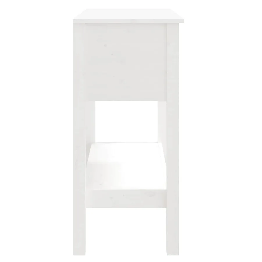 Table console Blanc 75x35x75 cm Bois massif de pin - 6