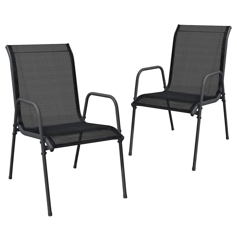 Ensemble à manger de jardin 3 pcs noir acier - 3