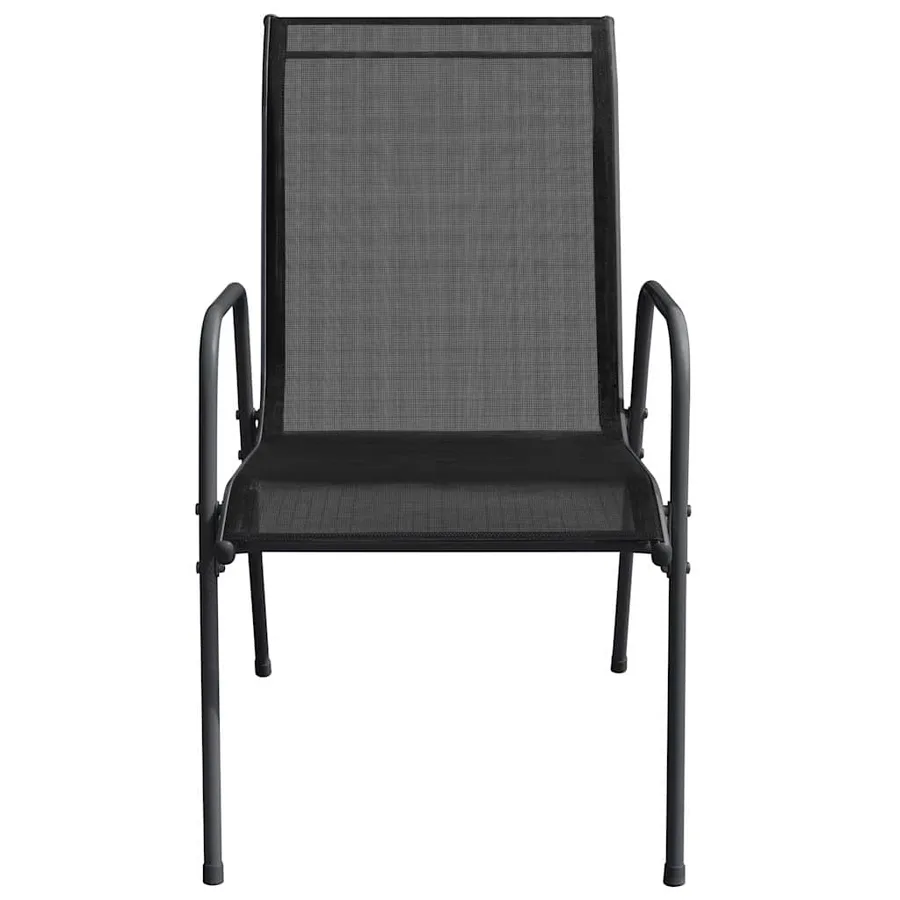 Ensemble à manger de jardin 3 pcs noir acier - 4