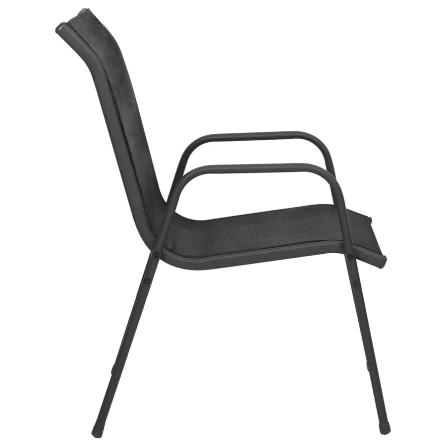 Ensemble à manger de jardin 3 pcs noir acier - 6