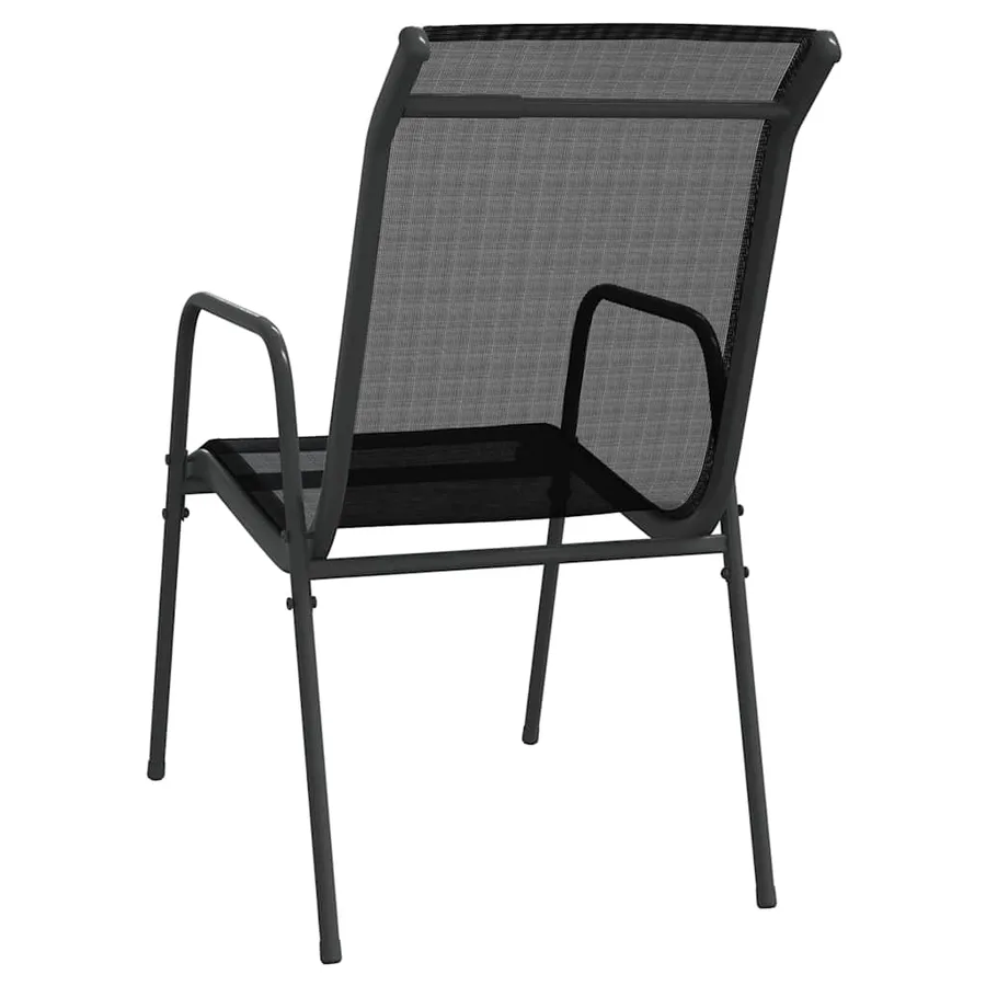 Ensemble à manger de jardin 3 pcs noir acier - 7