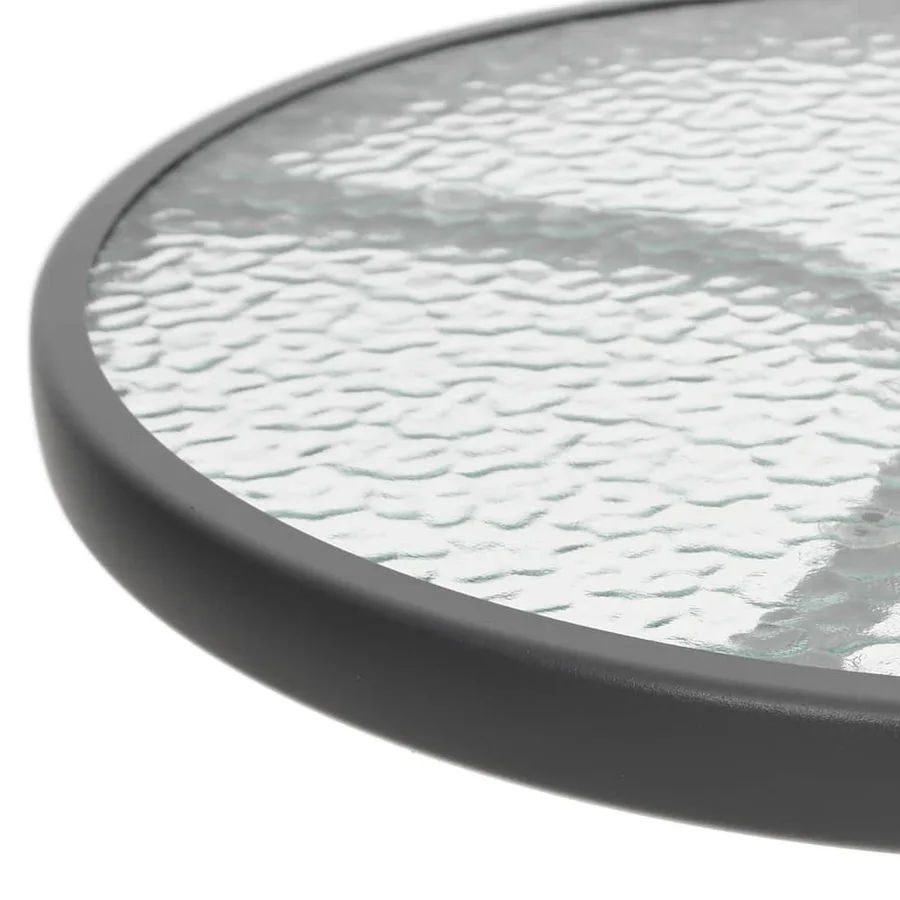 Ensemble à manger de jardin 3 pcs noir acier - 9