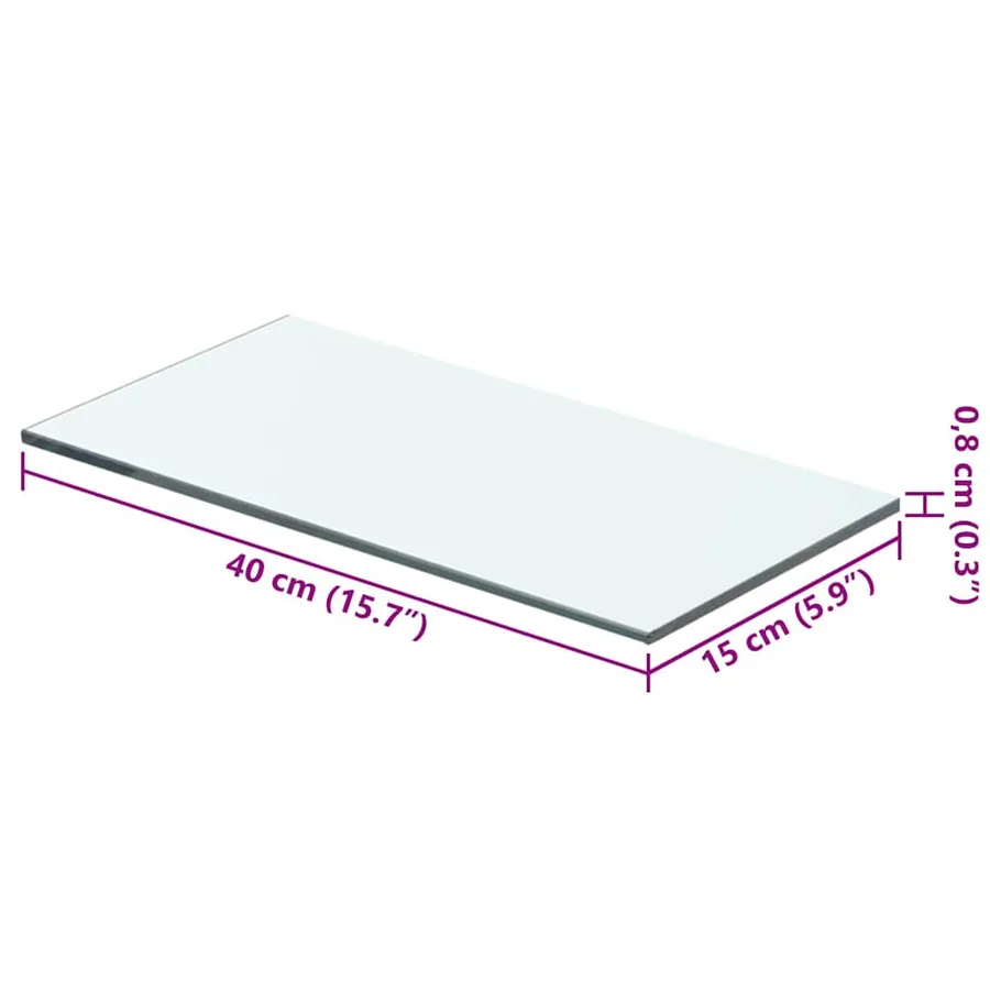 Panneau d’étagère Verre transparent 40 x 15 cm - 3