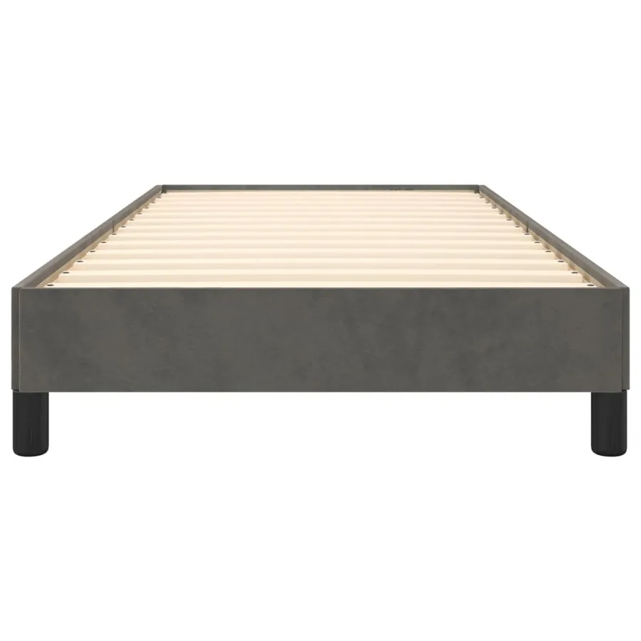 Cadre de lit sans matelas gris foncé 90x190 cm velours - 5