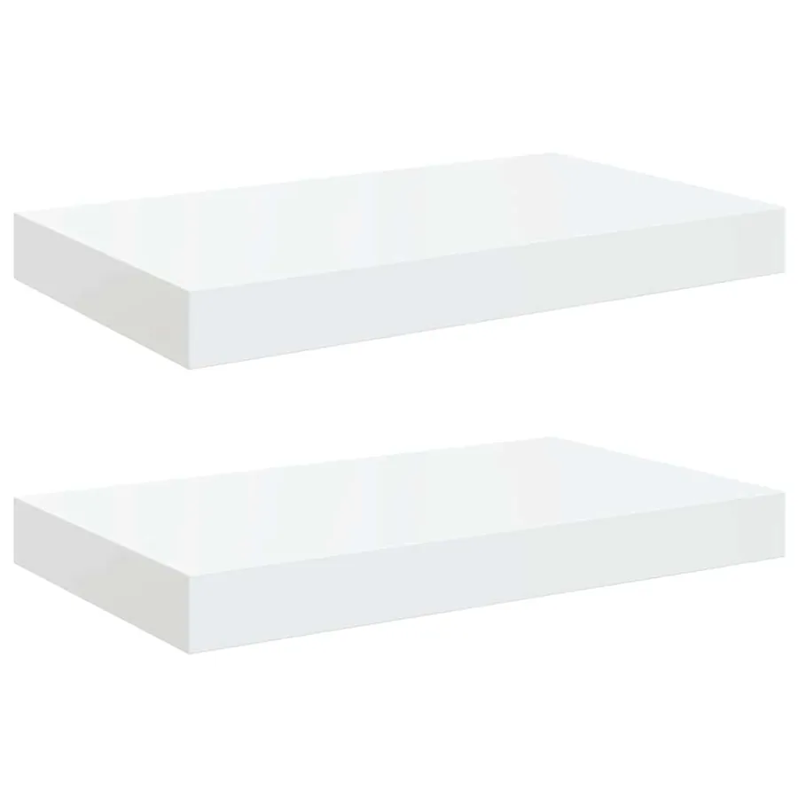 Étagère murale flottante 2 pcs Blanc brillant 40x23,5x3,8 cm MDF - 2