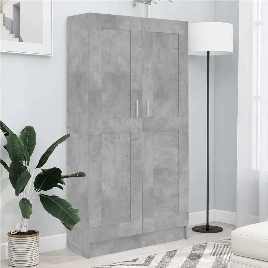 Bibliothèque Gris béton 82,5x30,5x150 cm Bois d’ingénierie