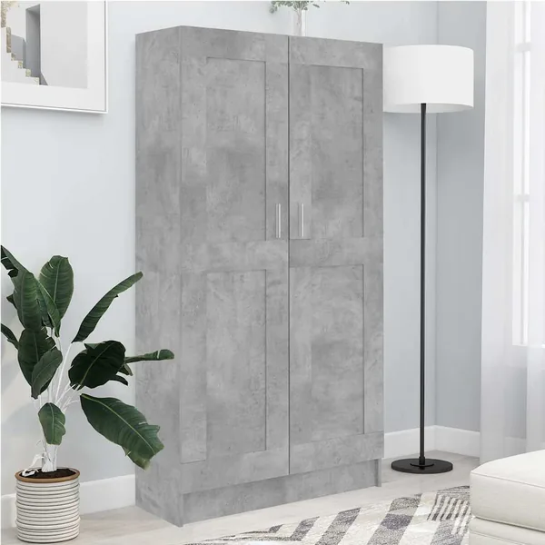 Bibliothèque Gris béton 82,5x30,5x150 cm Bois d’ingénierie