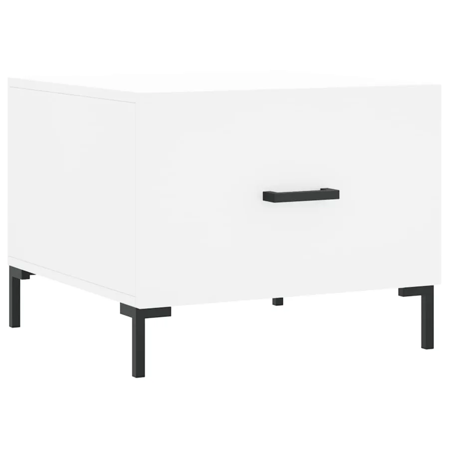 Table basse blanc 50x50x40 cm bois d'ingénierie - 2