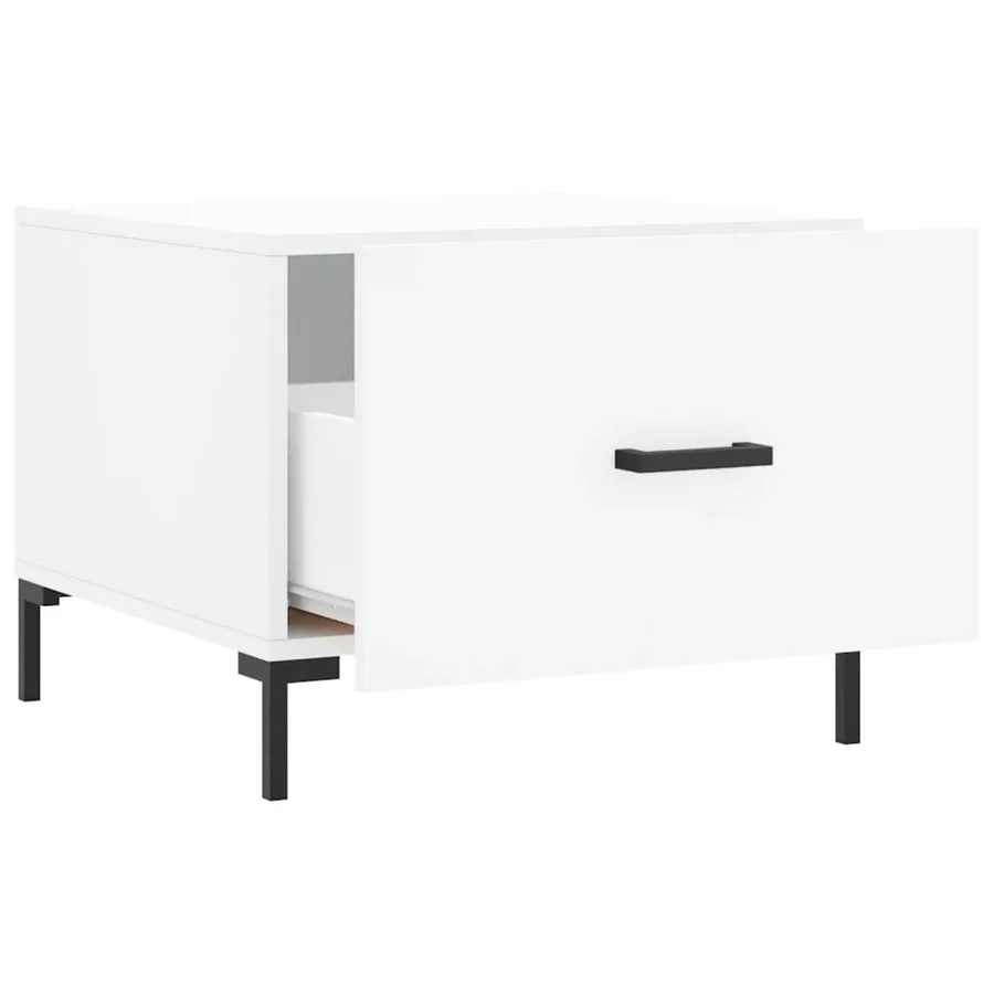 Table basse blanc 50x50x40 cm bois d'ingénierie - 6