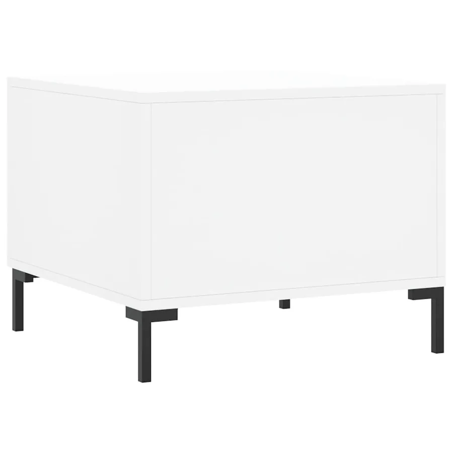 Table basse blanc 50x50x40 cm bois d'ingénierie - 8