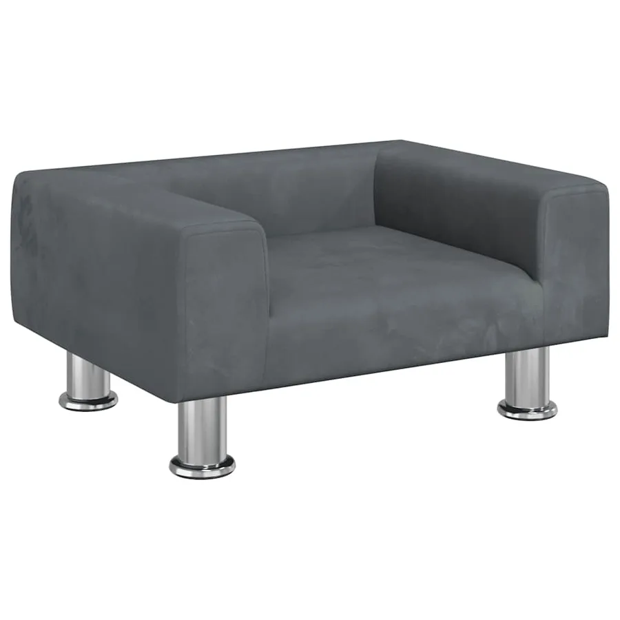 Lit pour chien gris foncé 50x40x26,5 cm velours - 2