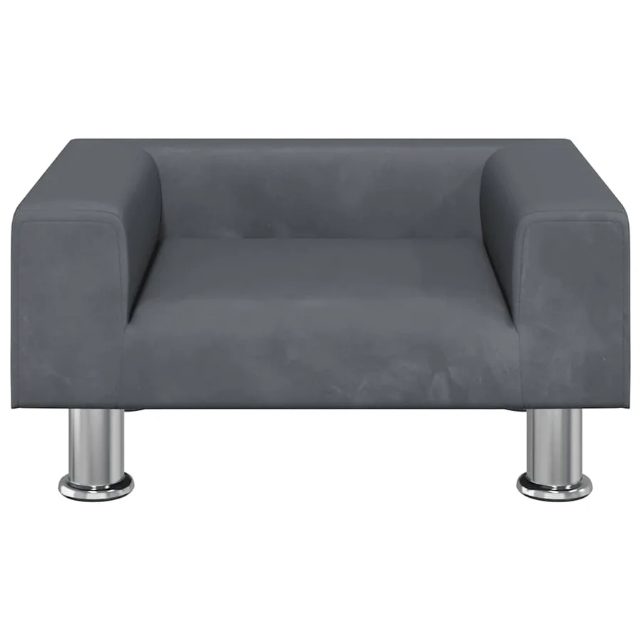 Lit pour chien gris foncé 50x40x26,5 cm velours - 3
