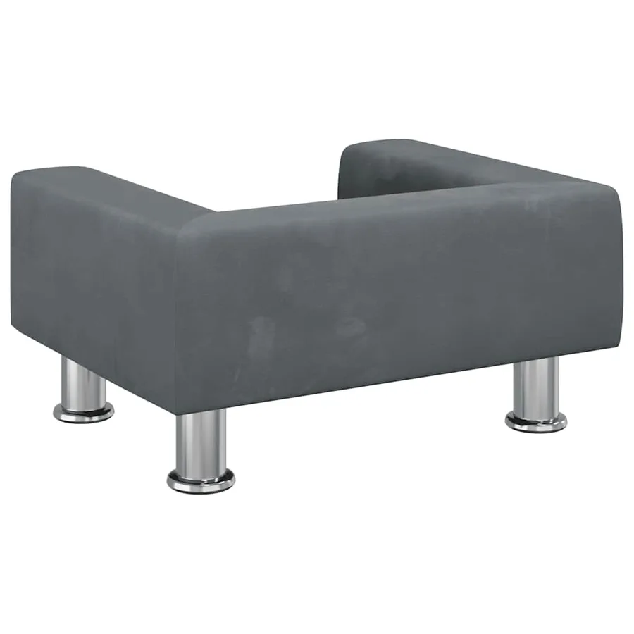 Lit pour chien gris foncé 50x40x26,5 cm velours - 5